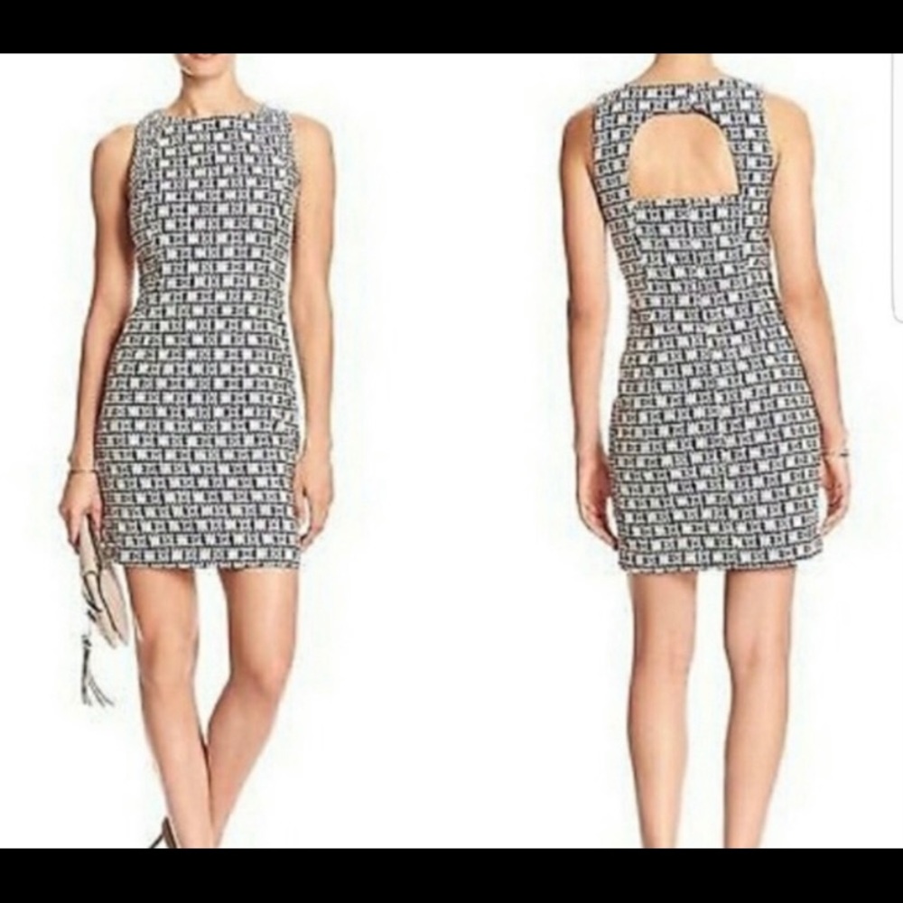 Banana Republic Factory Jacquard Open Back Mini Dress-Sz 4P.  EUC